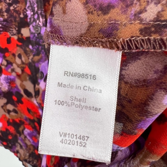 Coldwater Creek Womens Size Medium 10-12 Red Lightweight Blouse shirt Top Fall - Picture 6 of 8